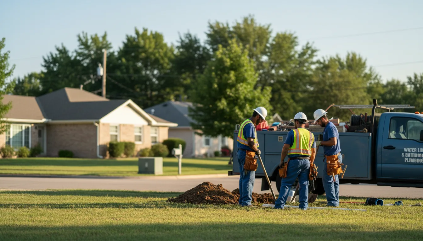 Residential water line and bathroom plumbing service in Charleston, AR